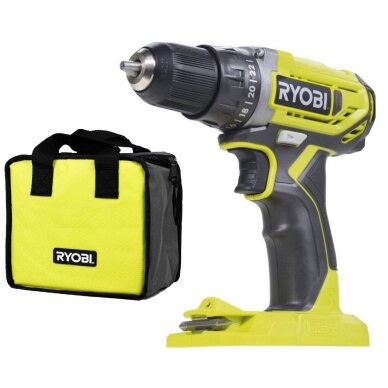 Akumuliatorinis Suktuvas-Gręžtuvas RYOBI ONE+ R18DD2-0, 18 V, 40 Nm,