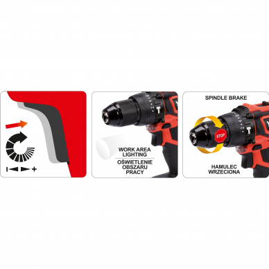 Akumuliatorinis smūginis suktuvas-gręžtuvas Yato, 18 V, 2,0 Ah, bešepetėlinis variklis 4 Akumuliatorinis smūginis suktuvas-gręžtuvas Yato, 18 V, 2,0 Ah, bešepetėlinis variklis 4