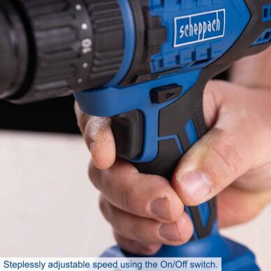 Akumuliatorinis suktuvas/gręžtuvas BC-CD60-X 20V, set S (2Ah + charger), Scheppach 7