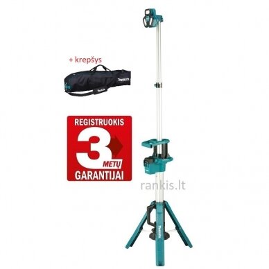 Akumuliatorinis teleskopinis šviestuvas MAKITA DML814, 14.4 - 18V + krepšys Akumuliatorinis teleskopinis šviestuvas MAKITA DML814, 14.4 - 18V + krepšys