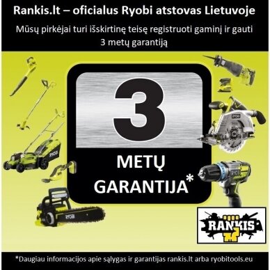 Akumuliatorinis trimeris ir aukštapjovė Ryobi Expand-It RY36ELTX33A-140P, 36V 6 Akumuliatorinis trimeris ir aukštapjovė Ryobi Expand-It RY36ELTX33A-140P, 36V 6