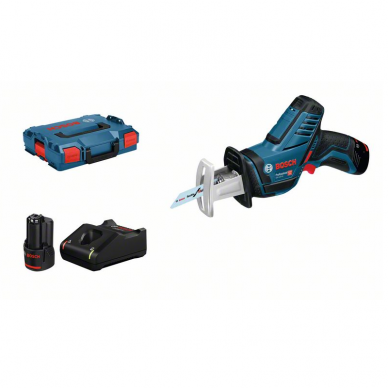 Akumuliatorinis tiesinis pjūklas Bosch GSA 12V-14, LB 2x3.0, 12V-40 Akumuliatorinis tiesinis pjūklas Bosch GSA 12V-14, LB 2x3.0, 12V-40
