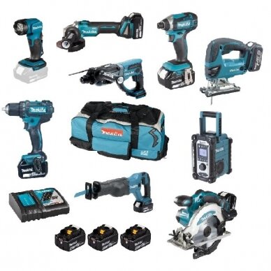 Akumuliatorinių įrankių rinkinys Makita DLX 9032T, 18V, 3x5,0Ah Akumuliatorinių įrankių rinkinys Makita DLX 9032T, 18V, 3x5,0Ah