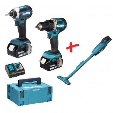 Akumuliatorinių įrankių rinkinys Makita DLX2189TJ + DOVANA DCL180Z, 18V, 2x5,0Ah Akumuliatorinių įrankių rinkinys Makita DLX2189TJ + DOVANA DCL180Z, 18V, 2x5,0Ah