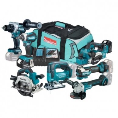 Akumuliatorinių įrankių rinkinys Makita DLX7019TX1, 18 V, 2x5,0Ah Akumuliatorinių įrankių rinkinys Makita DLX7019TX1, 18 V, 2x5,0Ah