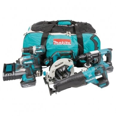 Akumuliatorinių įrankių rinkinys MAKITA DLX5032T, 18 V; 3x5,0 Ah. Akumuliatorinių įrankių rinkinys MAKITA DLX5032T, 18 V; 3x5,0 Ah.