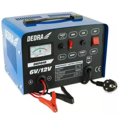 Akumuliatorių įkroviklis Dedra DEP010, 6/12V 12-100Ah 1 Akumuliatorių įkroviklis Dedra DEP010, 6/12V 12-100Ah 1