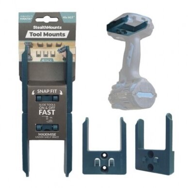 Įrankių laikikliai StealthMounts TM-MK40-BLU-4, skirti Makita XGT®, 4vnt. (mėlyni) Įrankių laikikliai StealthMounts TM-MK40-BLU-4, skirti Makita XGT®, 4vnt. (mėlyni)
