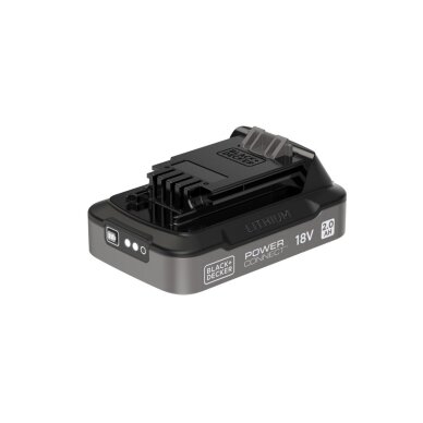 Akumuliatorius 18 V/2,0 Ah ličio Li-Ion jonų įkrovos būsenos indikatorius Black&Decker