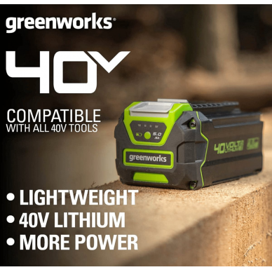 Akumuliatorius Greenworks G40B5, 40 V, 5,0 Ah 1