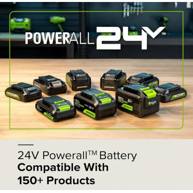 AKUMULIATORIUS HIGH PERFORMANCE Greenworks 24V 2Ah G24B2HP750 9 AKUMULIATORIUS HIGH PERFORMANCE Greenworks 24V 2Ah G24B2HP750 9