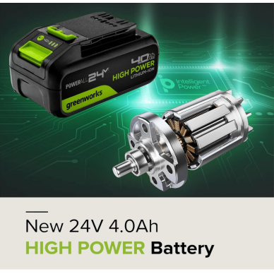 AKUMULIATORIUS HIGH PERFORMANCE Greenworks 24V G24B4HP1100 1 AKUMULIATORIUS HIGH PERFORMANCE Greenworks 24V G24B4HP1100 1