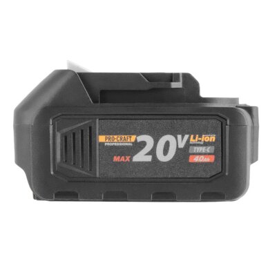Akumuliatorius ProCraft 20/4C, 20V Li-ion, 4Ah (USB type C) 5