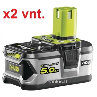 Akumuliatorius Ryobi RB18LL50, 18V, 2x 5,0Ah, LITHIUM+, ONE+