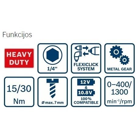 Akumuliatorinis gręžtuvas-suktuvas Bosch GSR 12V-15 FC Professional, 2 x 2,0 + priedai (full set) 1 Akumuliatorinis gręžtuvas-suktuvas Bosch GSR 12V-15 FC Professional, 2 x 2,0 + priedai (full set) 1