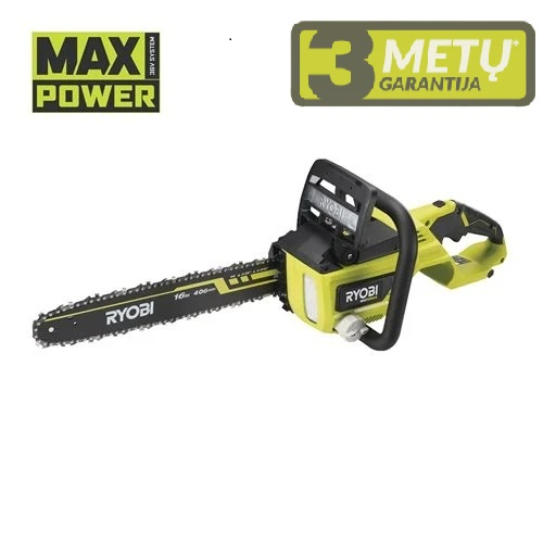 Akumuliatorinis bešepetėlis grandininis pjūklas Ryobi RY36CSX40B-160, 36V 6,0Ah + 4,0Ah, 40cm 1 Akumuliatorinis bešepetėlis grandininis pjūklas Ryobi RY36CSX40B-160, 36V 6,0Ah + 4,0Ah, 40cm 1