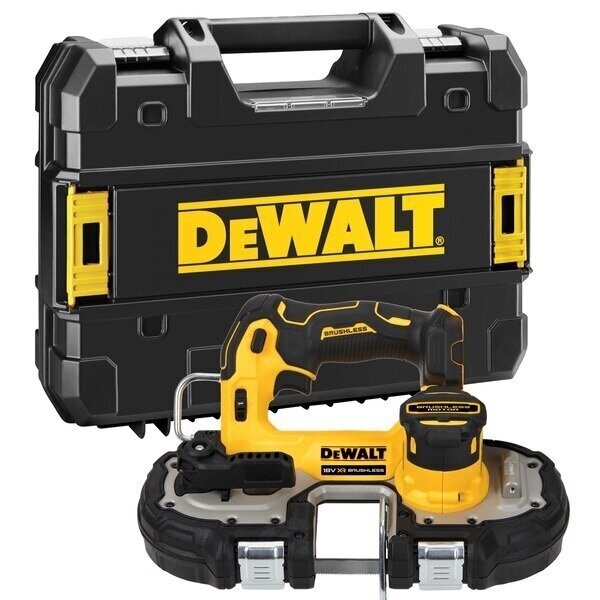 Akumuliatorinis juostinis pjūklas DeWalt DCS377NT-XJ, 18 V (be akum. ir krov.) Akumuliatorinis juostinis pjūklas DeWalt DCS377NT-XJ, 18 V (be akum. ir krov.)