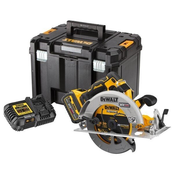 Akumuliatorinis diskinis pjūklas Dewalt DCS573T1-QW, 18 V, 190 mm, 6.0Ah Akumuliatorinis diskinis pjūklas Dewalt DCS573T1-QW, 18 V, 190 mm, 6.0Ah