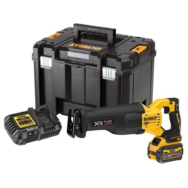 Akumuliatorinis tiesinis pjūklas DeWalt XR DCS386T1-QW, 18 V, 1x6.0 Ah Akumuliatorinis tiesinis pjūklas DeWalt XR DCS386T1-QW, 18 V, 1x6.0 Ah