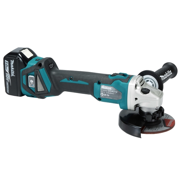 Akumuliatorinis kampinis šlifuoklis Makita DGA512ZU +BL1850B, 18V, 5,0Ah (be krov.) 3 Akumuliatorinis kampinis šlifuoklis Makita DGA512ZU +BL1850B, 18V, 5,0Ah (be krov.) 3