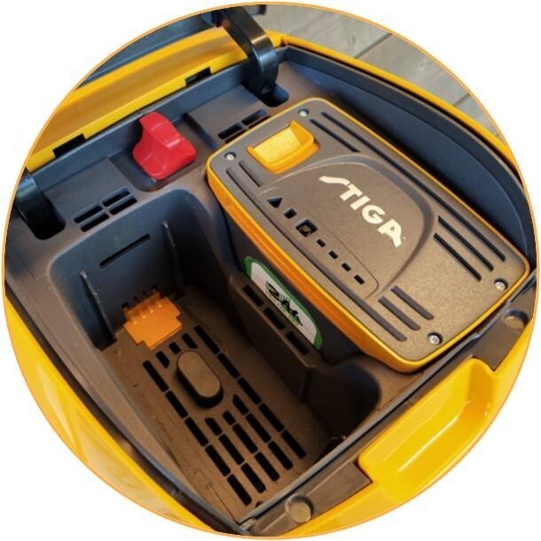 Akumuliatorinė vejapjovė - Stiga Combi 753e V Kit (su 475 E-Power 2 x 7,5 Ah akumuliatoriais ir dvigubu įkrovikliu)  <span style="color:#ffa500;"><strong>NAUJIENA! </strong></span> 7