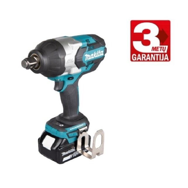 Akumuliatorinis smūginis veržliasukis Makita DTW1001Z + 5,0Ah, 18V (be krov.) Akumuliatorinis smūginis veržliasukis Makita DTW1001Z + 5,0Ah, 18V (be krov.)