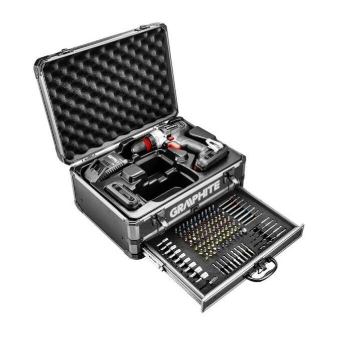 Akumuliatorinis gręžtuvas-suktuvas GRAPHITE 58G022-PS15, 18V, 2x2.0Ah 2