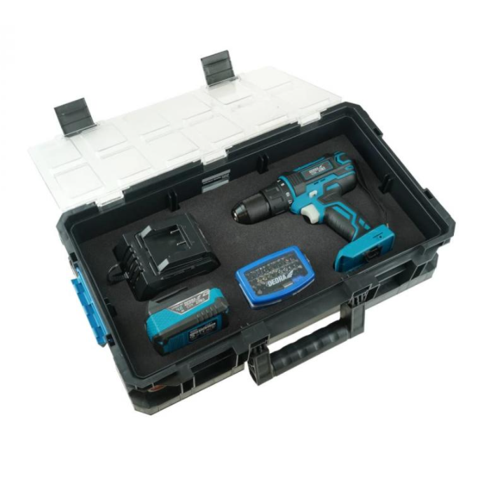 Akumuliatorinis smūginis gręžtuvas Dedra N0303G01, 18V (DED7042 + 1x4Ah) 2 Akumuliatorinis smūginis gręžtuvas Dedra N0303G01, 18V (DED7042 + 1x4Ah) 2