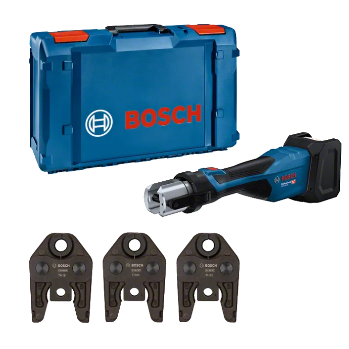 Akumuliatorinis presavimo įrankis Bosch GPT 18V-32 Solo, Kit TH-16/20/26, LB 06019M2104