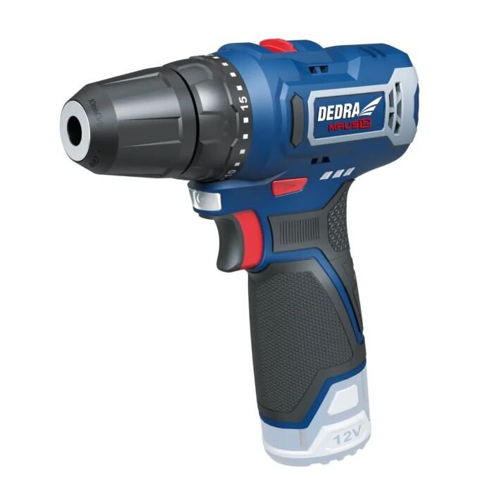 Akumuliatorinis smūginis suktuvas–gręžtuvas Dedra DED7310T01, 12V, 2,0Ah 1