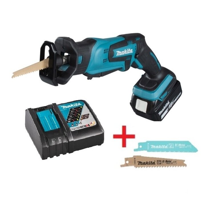Akumuliatorinis tiesinis pjūklas Makita DJR183RF + peiliukai, 18V, 1x3,0Ah Akumuliatorinis tiesinis pjūklas Makita DJR183RF + peiliukai, 18V, 1x3,0Ah