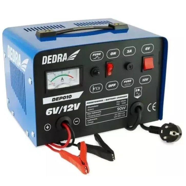 Akumuliatorių įkroviklis Dedra DEP010, 6/12V 12-100Ah 1 Akumuliatorių įkroviklis Dedra DEP010, 6/12V 12-100Ah 1