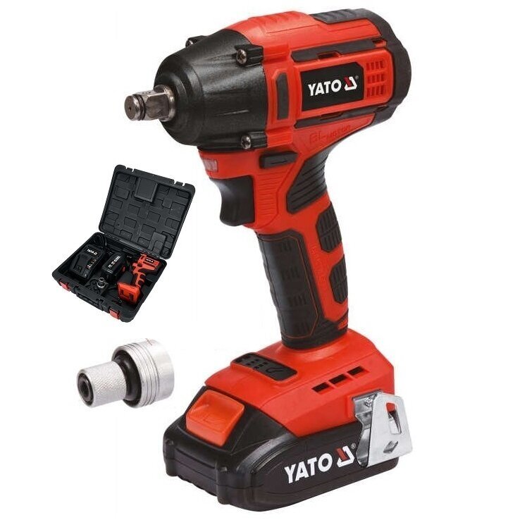 Akumuliatorinis smūginis veržliasūkis Yato, 3Ah, 250Nm, 18V Akumuliatorinis smūginis veržliasūkis Yato, 3Ah, 250Nm, 18V