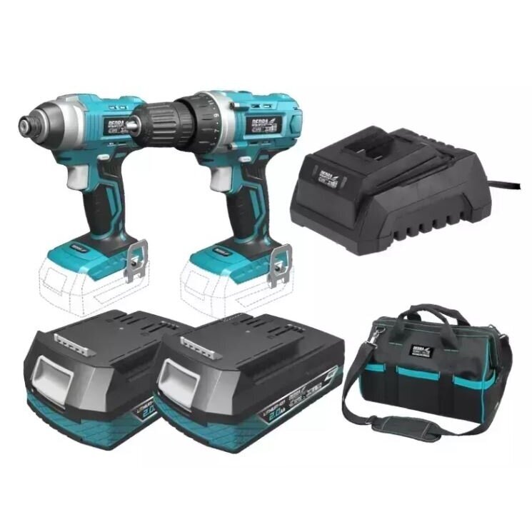 Akum. Įrankių rinkinys Dedra DED7014, suktuvas gręžtuvas DED7040 + smūginis suktuvas DED7045, 2x2.0Ah Akum. Įrankių rinkinys Dedra DED7014, suktuvas gręžtuvas DED7040 + smūginis suktuvas DED7045, 2x2.0Ah