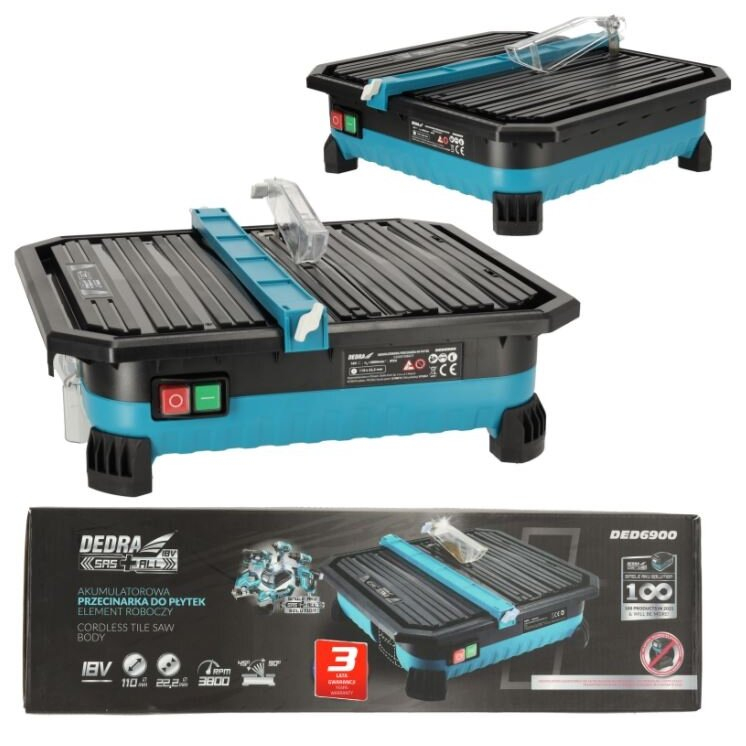 Akumuliatorinės plytelių pjovimo staklės Dedra DED6900, 18V 1 Akumuliatorinės plytelių pjovimo staklės Dedra DED6900, 18V 1