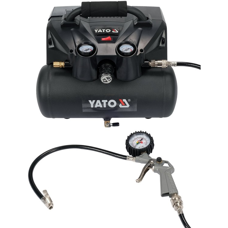 Akumuliatorinis kompresorius Yato, 2x18 V, 2x3,0 Ah. 98 l / min, 6 l 1 Akumuliatorinis kompresorius Yato, 2x18 V, 2x3,0 Ah. 98 l / min, 6 l 1