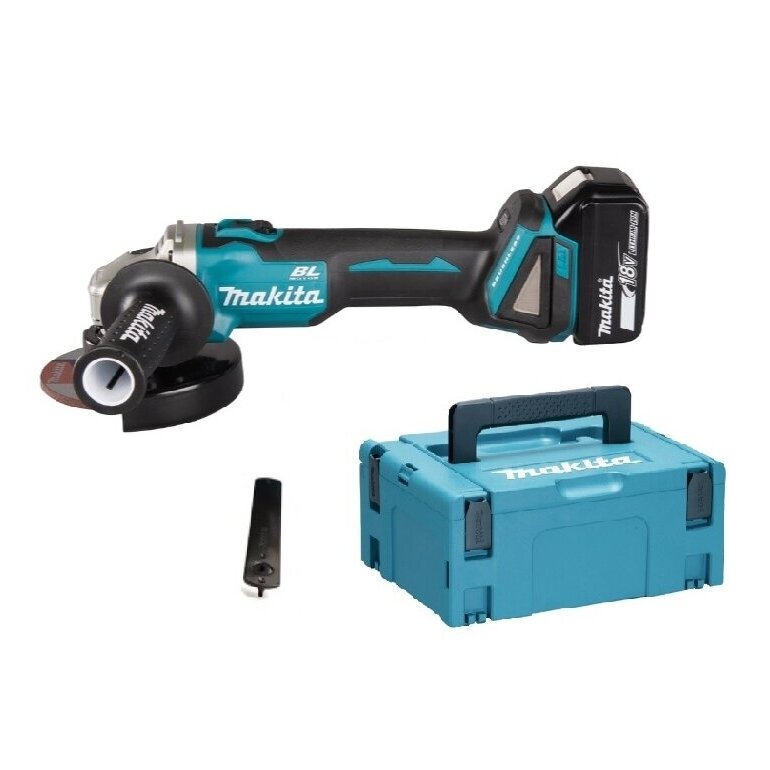 Akumuliatorinis kampinis šlifuoklis Makita DGA506ZJ + BL1860B, 6,0Ah, 18V (be krov.) Akumuliatorinis kampinis šlifuoklis Makita DGA506ZJ + BL1860B, 6,0Ah, 18V (be krov.)