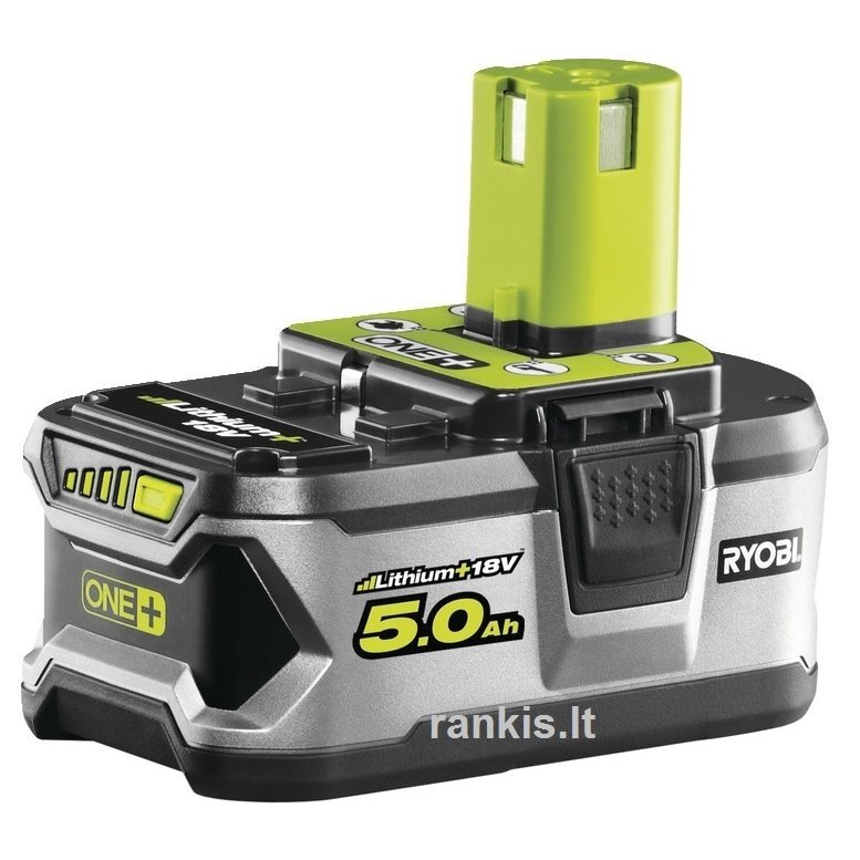 Akumuliatorius Ryobi RB18L50, 18V, 5,0Ah, LITHIUM+, ONE+ Akumuliatorius Ryobi RB18L50, 18V, 5,0Ah, LITHIUM+, ONE+