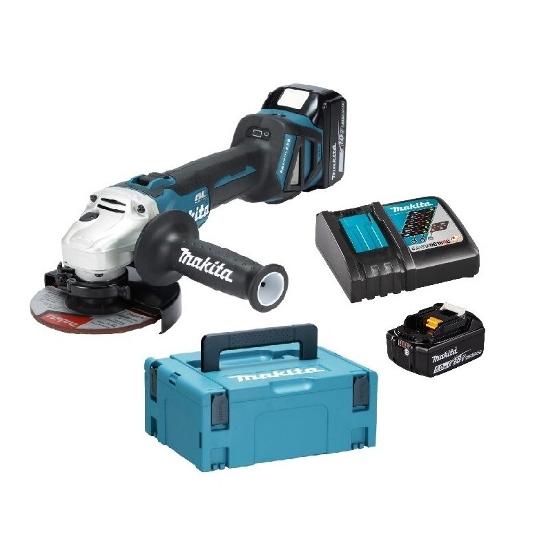 Akumuliatorinis kampinis šlifuoklis Makita DGA512RTJ, 18V, 2x5,0Ah Akumuliatorinis kampinis šlifuoklis Makita DGA512RTJ, 18V, 2x5,0Ah