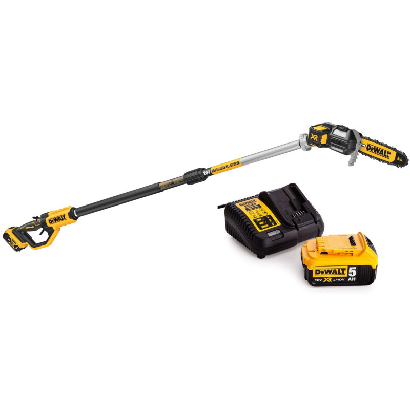 Akumuliatorinė aukštapjovė DeWalt DCMPS567P1, 18 V, 5.0 Ah Akumuliatorinė aukštapjovė DeWalt DCMPS567P1, 18 V, 5.0 Ah