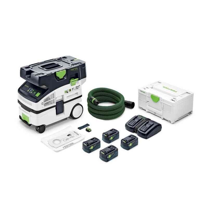 Akumuliatorinis dulkių siurblys CLEANTEC Festool CTLC MINI I-Plus, 18 V, 4 x 5,0 Ah, (577670) Akumuliatorinis dulkių siurblys CLEANTEC Festool CTLC MINI I-Plus, 18 V, 4 x 5,0 Ah, (577670)