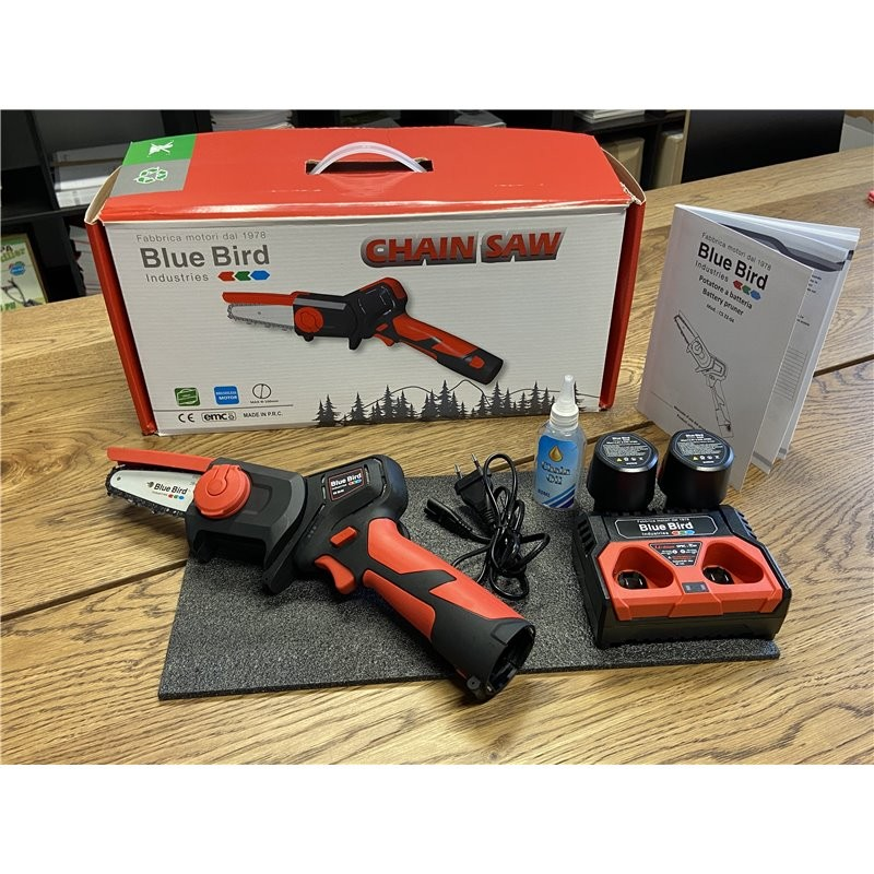 Akumuliatorinis grandininis pjūkliukas Blue Bird CS 22-04, 12.6V, 2.5 Ah 1 Akumuliatorinis grandininis pjūkliukas Blue Bird CS 22-04, 12.6V, 2.5 Ah 1