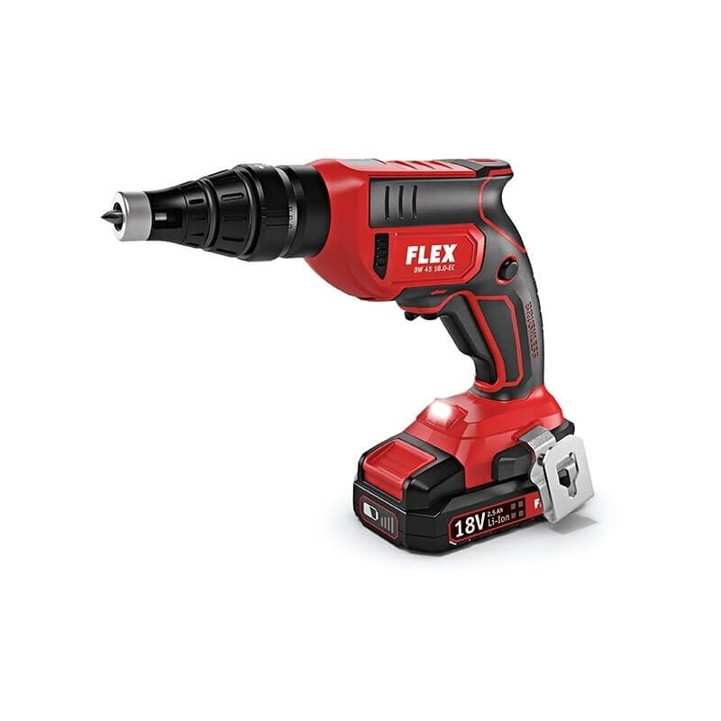 Akumuliatorinis juostinis suktuvas FLEX DW 45 18,0-EC M/2,5 Set 6 Akumuliatorinis juostinis suktuvas FLEX DW 45 18,0-EC M/2,5 Set 6