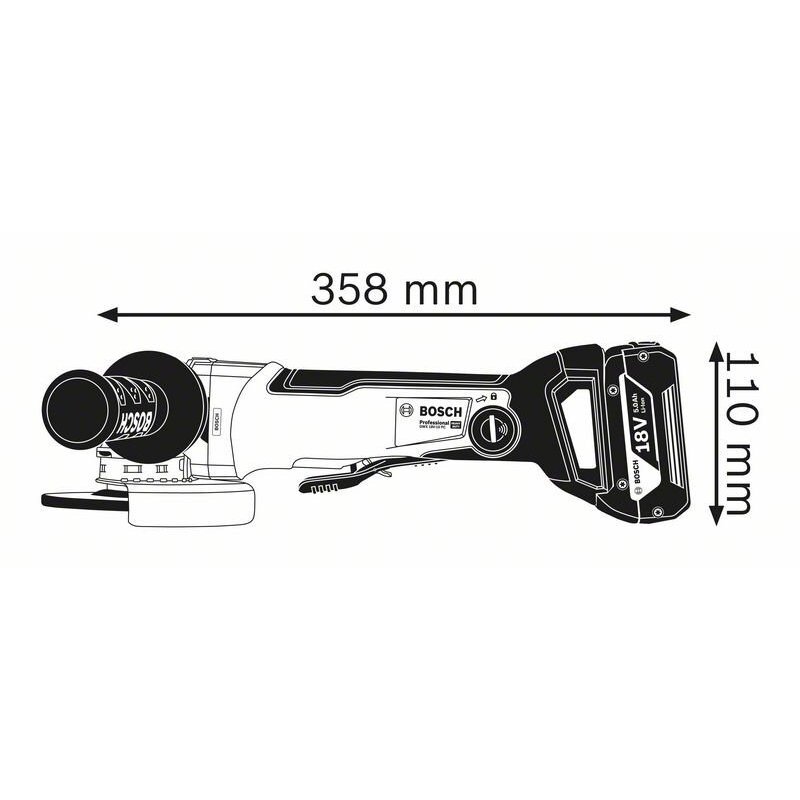 Akumuliatorinis kampinis šlifuoklis su X-LOCK Bosch GWX 18V-10 PC SOLO, 125 mm 3 Akumuliatorinis kampinis šlifuoklis su X-LOCK Bosch GWX 18V-10 PC SOLO, 125 mm 3