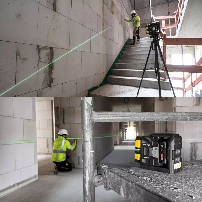 Akumuliatorinis kryžminis lazerinis nivelyras STABILA LAX 500G 6 Akumuliatorinis kryžminis lazerinis nivelyras STABILA LAX 500G 6