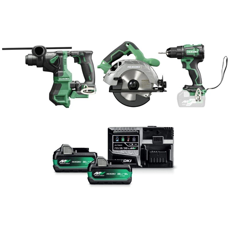 Akumuliatorinių įrankių rinkinys HiKOKI KC18MV004+ Akumuliatorinių įrankių rinkinys HiKOKI KC18MV004+