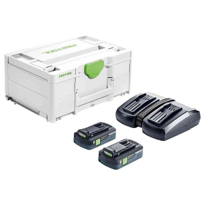 Akumuliatorių ir įkroviklio rinkinys Festool SYS 18V 2x4,0/TCL 6 DUO (577109) Akumuliatorių ir įkroviklio rinkinys Festool SYS 18V 2x4,0/TCL 6 DUO (577109)