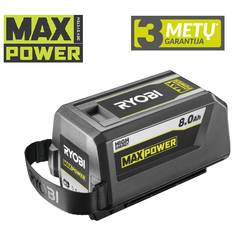 Akumuliatorius Ryobi RY36B80B, 36 V, 8.0 Ah Akumuliatorius Ryobi RY36B80B, 36 V, 8.0 Ah