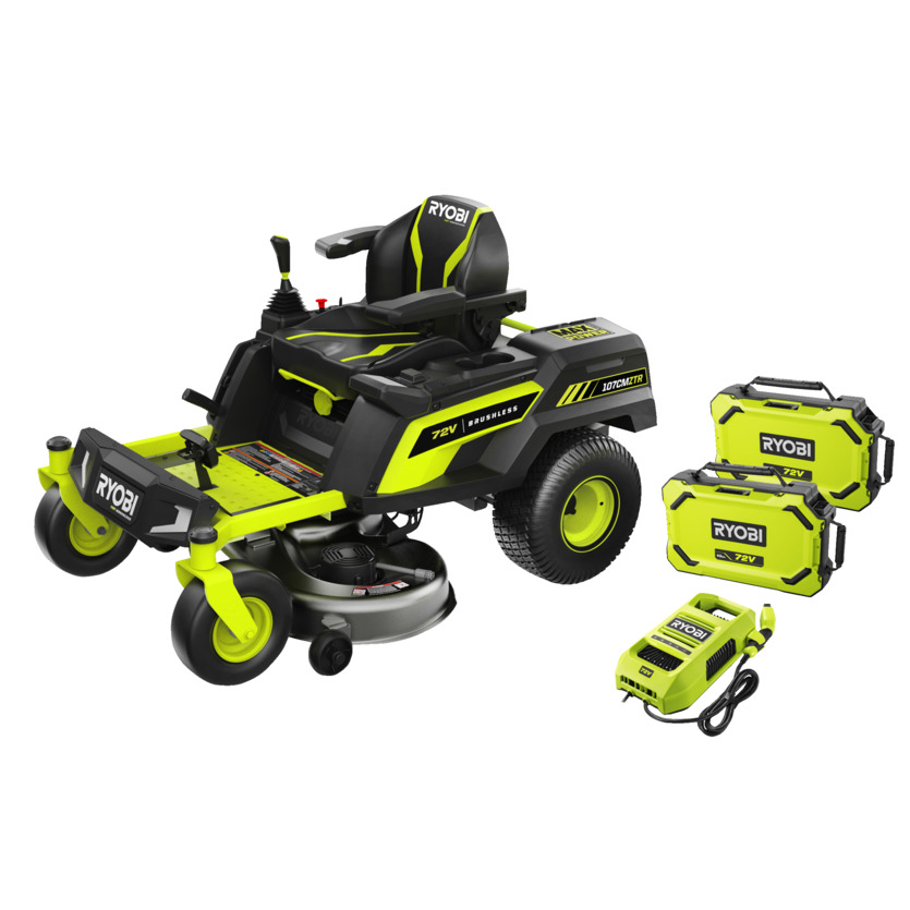 Akumuliatorinis vejos traktorius Ryobi RY72ZTRX107-210, 72 V, 2x10 Ah, 107cm 1 Akumuliatorinis vejos traktorius Ryobi RY72ZTRX107-210, 72 V, 2x10 Ah, 107cm 1