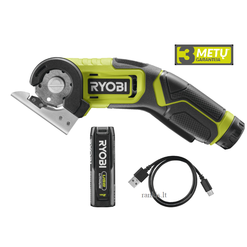 Akumuliatorinis pjovimo įrankis Ryobi RCT4-120G, 4 V, 2,0 Ah Akumuliatorinis pjovimo įrankis Ryobi RCT4-120G, 4 V, 2,0 Ah